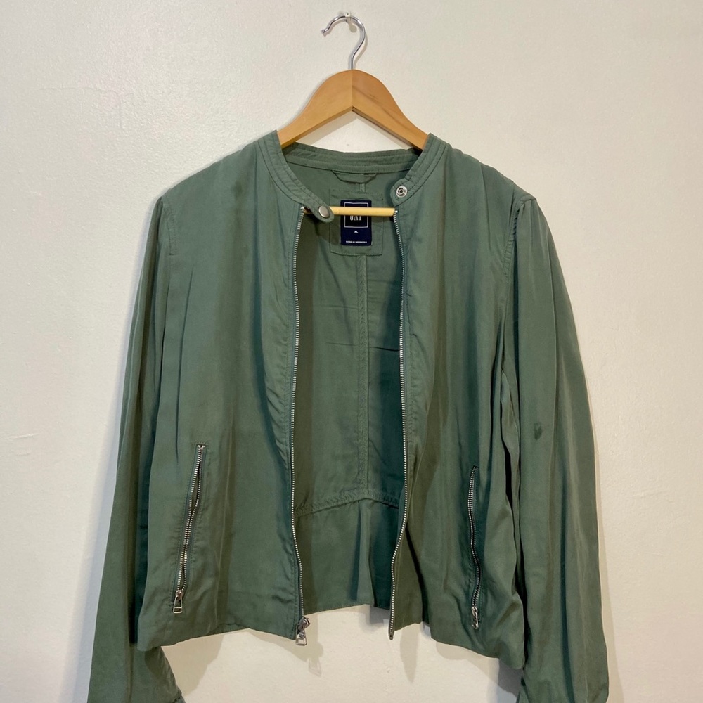 Olive green utility jacket